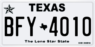 TX license plate BFY4010