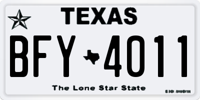 TX license plate BFY4011