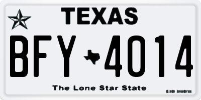 TX license plate BFY4014