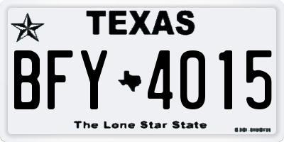 TX license plate BFY4015