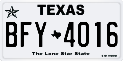 TX license plate BFY4016