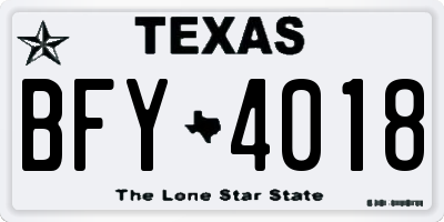 TX license plate BFY4018
