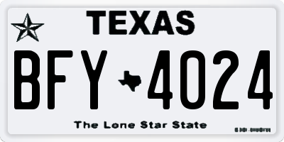 TX license plate BFY4024