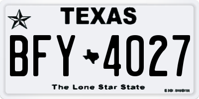 TX license plate BFY4027