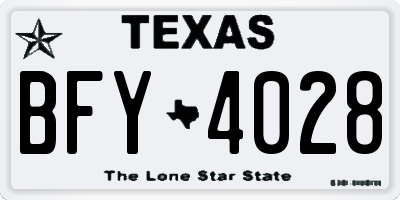 TX license plate BFY4028