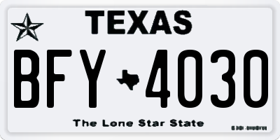 TX license plate BFY4030