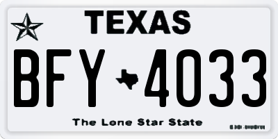 TX license plate BFY4033