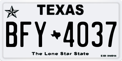 TX license plate BFY4037