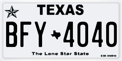 TX license plate BFY4040