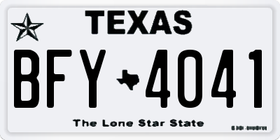TX license plate BFY4041