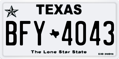 TX license plate BFY4043