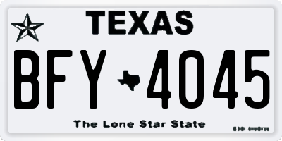TX license plate BFY4045