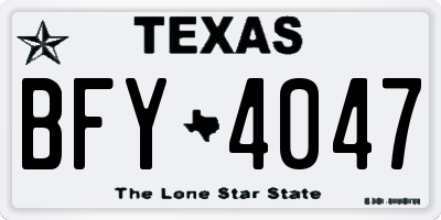 TX license plate BFY4047