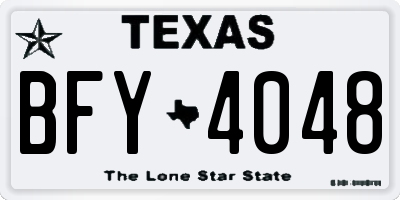 TX license plate BFY4048