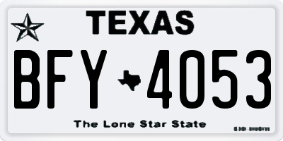 TX license plate BFY4053