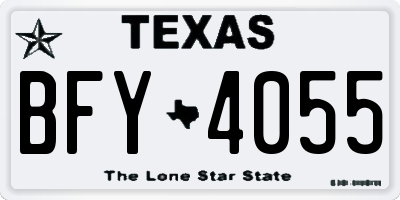 TX license plate BFY4055