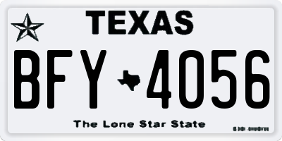 TX license plate BFY4056