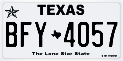 TX license plate BFY4057