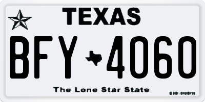 TX license plate BFY4060