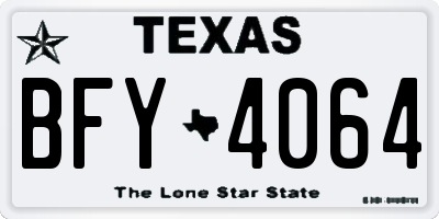 TX license plate BFY4064