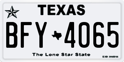 TX license plate BFY4065