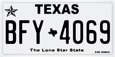 TX license plate BFY4069