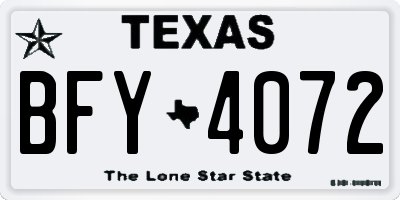TX license plate BFY4072