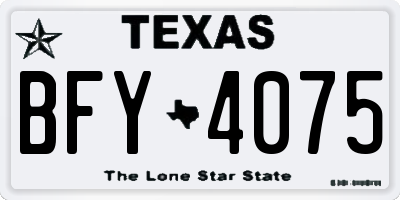 TX license plate BFY4075
