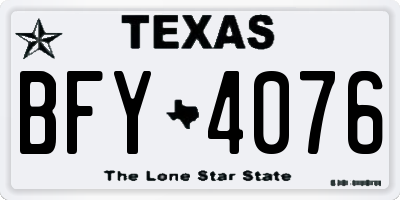TX license plate BFY4076