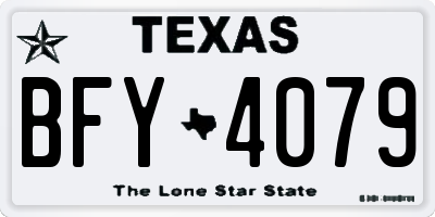 TX license plate BFY4079