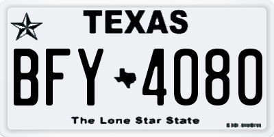 TX license plate BFY4080