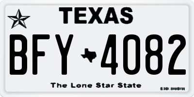 TX license plate BFY4082