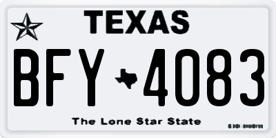 TX license plate BFY4083