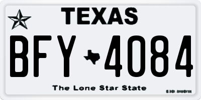 TX license plate BFY4084