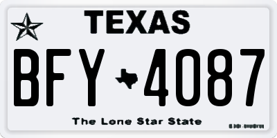 TX license plate BFY4087