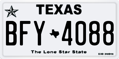TX license plate BFY4088