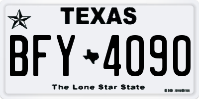 TX license plate BFY4090