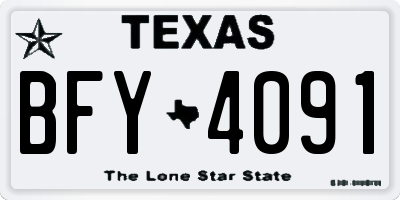 TX license plate BFY4091