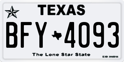 TX license plate BFY4093