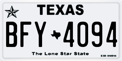 TX license plate BFY4094
