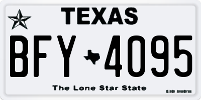 TX license plate BFY4095