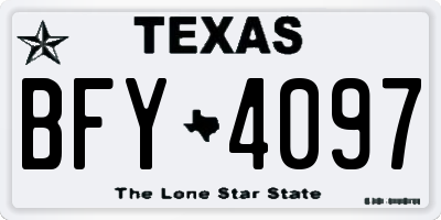 TX license plate BFY4097