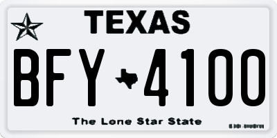 TX license plate BFY4100