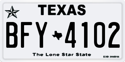 TX license plate BFY4102