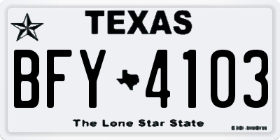 TX license plate BFY4103