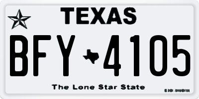 TX license plate BFY4105