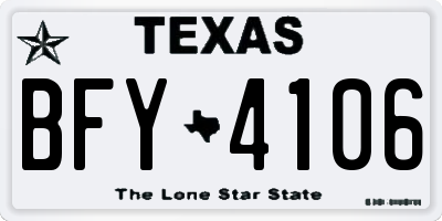 TX license plate BFY4106