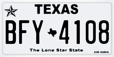 TX license plate BFY4108