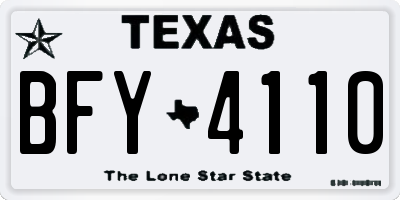 TX license plate BFY4110