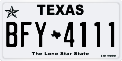 TX license plate BFY4111